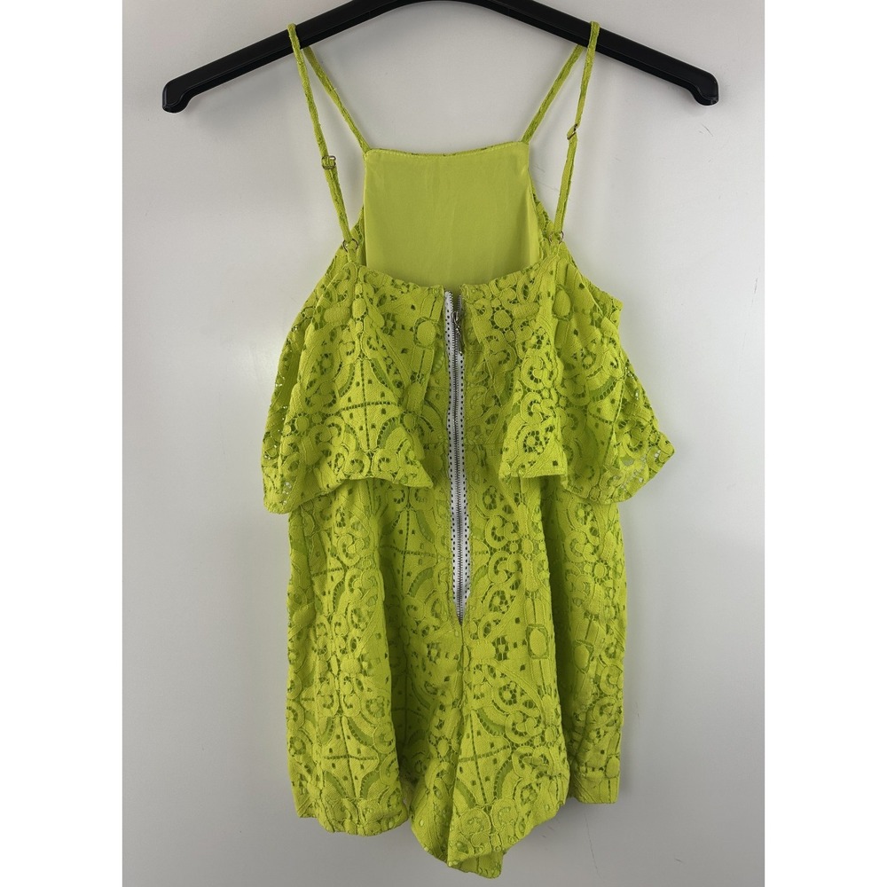 Lilly Pulitzer Celyn Romper Lime Ricky Lace Cotton Blend Size 0 Resort Vacation - Picture 8 of 13